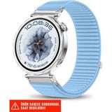 Huawei Watch Gt6 41mm / Gt5 41mm / Gt5 Pro 42mm / Gt4 41mm Uyumlu Spor Cırtlı Naylon Kordon 18mm - Açık Mavi - Huawei Watch Gt5 41mm / Gt5 Pro 42mm / Gt4 41mm