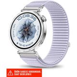 Huawei Watch Gt6 41mm / Gt5 41mm / Gt5 Pro 42mm / Gt4 41mm Uyumlu Spor Cırtlı Naylon Kordon 18mm - Lila - Huawei Watch Gt5 41mm / Gt5 Pro 42mm / Gt4 41mm