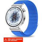 Huawei Watch Gt6 41mm / Gt5 41mm / Gt5 Pro 42mm / Gt4 41mm Uyumlu Spor Cırtlı Naylon Kordon 18mm - Mavi - Huawei Watch Gt5 41mm / Gt5 Pro 42mm / Gt4 41mm