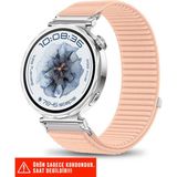 Huawei Watch Gt6 41mm / Gt5 41mm / Gt5 Pro 42mm / Gt4 41mm Uyumlu Spor Cırtlı Naylon Kordon 18mm - Pudra - Huawei Watch Gt5 41mm / Gt5 Pro 42mm / Gt4 41mm