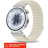 Huawei Watch Gt6 41mm / Gt5 41mm / Gt5 Pro 42mm / Gt4 41mm Uyumlu Spor Cırtlı Naylon Kordon 18mm - Starlight - Huawei Watch Gt5 41mm / Gt5 Pro 42mm / Gt4 41mm