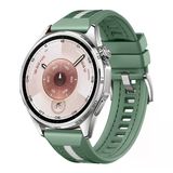 Huawei Watch Gt6 46Mm İle Uyumlu Sportstripe Örgü Desen Metal Tokalı Silikon Akıllı Saat Kordonu Haki