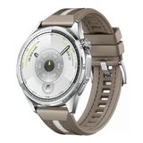 Huawei Watch Gt6 46Mm İle Uyumlu Sportstripe Örgü Desen Metal Tokalı Silikon Akıllı Saat Kordonu Kahverengi