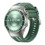 Huawei Watch Gt6 Pro 46Mm İle Uyumlu Örgü Desen Metal Tokalı Silikon Akıllı Saat Kordonu Haki