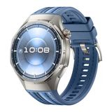 Huawei Watch Gt6 Pro 46Mm İle Uyumlu Örgü Desen Metal Tokalı Silikon Akıllı Saat Kordonu Mavi