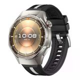 Huawei Watch Gt6 Pro 46Mm İle Uyumlu Sportstripe Örgü Desen Metal Tokalı Silikon Akıllı Saat Kordonu Siyah