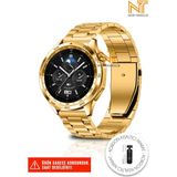 Huawei Watch GT/GT2/GT2E/GT2 Pro/gt3/gt3 Pro/gt 4/watch 3 / 3 Pro Paslanmaz Çelik Metal Kordon 46MM - Gold