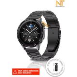 Huawei Watch GT/GT2/GT2E/GT2 Pro/gt3/gt3 Pro/gt 4/watch 3 / 3 Pro Paslanmaz Çelik Metal Kordon 46MM - Siyah