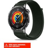 Huawei Watch Ultimate / Gt3 Se / Gt3 Elite / Gt Sport 46MM / Gt Runner Uyumlu Hasır Örgü Kordon 22MM - Koyu Yeşil