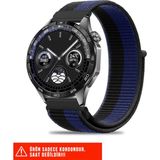Huawei Watch Ultimate / Gt3 Se / Gt3 Elite / Gt Sport 46MM / Gt Runner Uyumlu Hasır Örgü Kordon 22MM - Siyah - Lacivert
