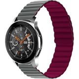 Huawei Watch Ultimate Saat Kordonu Mıknatıslı Parçalı Kayış Strap - Gri - Kırmızı