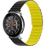 Huawei Watch Ultimate Saat Kordonu Mıknatıslı Parçalı Kayış Strap - Siyah - Sarı
