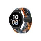 Huawei Watch Ultimate – Watch Buds Uyumlu Flexi Hasır Magnet Kordon 22 mm Turuncu Siyah