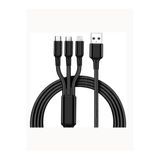 Huawei Xiaomi Samsung Iphone Uyumlu Örgü Hasır Çoklu Şarj Kablosu Type-C Micro Lightning