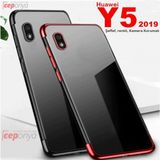 Huawei Y5 2019 Kenarlari Renkli Seffaf Kamera Korumali Kilif