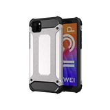 Huawei Y5P ile uyumlu Çİft Katman Koruyucu Crash Military Tank Kılıf - Gri