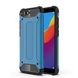 Huawei Y6 2018 ile uyumlu Çİft Katman Koruyucu Crash Military Tank Kılıf - Mavi