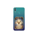 Huawei Y7 2019 ile Uyumlu Burç Kartları Boğa Tasarımlı Şeffaf Silikon Kılıf