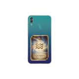 Huawei Y7 2019 ile Uyumlu Burç Kartları Kova Tasarımlı Şeffaf Silikon Kılıf