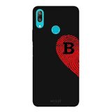 Huawei Y7 2019 İle Uyumlu Siyah B Harfli Touch of Love Desenli Silikon Kılıf