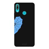 Huawei Y7 2019 İle Uyumlu Siyah Blue Spider Desenli Silikon Kılıf