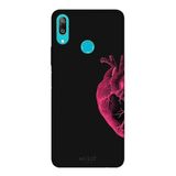 Huawei Y7 2019 İle Uyumlu Siyah Pink Heart Desenli Silikon Kılıf