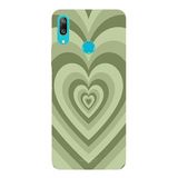 Huawei Y7 2019 İle Uyumlu Siyah Sage Hearts Desenli Silikon Kılıf
