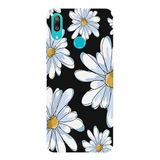 Huawei Y7 2019 İle Uyumlu Siyah Soft Petals Desenli Silikon Kılıf