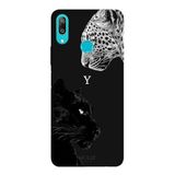 Huawei Y7 2019 İle Uyumlu Siyah Y Harfli Wild Lovers Desenli Silikon Kılıf