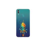 Huawei Y7 2019 ile uyumlu Splash ahtapot tasarımlı şeffaf silikon kılıf