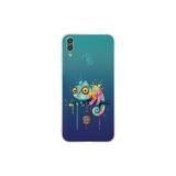 Huawei Y7 2019 ile Uyumlu Splash Bukalemun Tasarımlı Şeffaf Silikon Kılıf