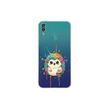 Huawei Y7 2019 ile Uyumlu Splash Kirpi Tasarımlı Şeffaf Silikon Kılıf