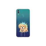 Huawei Y7 2019 ile Uyumlu Splash Köpek Tasarımlı Şeffaf Silikon Kılıf