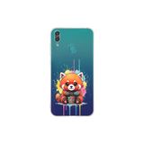 Huawei Y7 2019 ile Uyumlu Splash Tilki Tasarımlı Şeffaf Silikon Kılıf