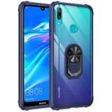 Huawei Y7 Prime 2019 Kılıf Arkası Şeffaf Kenarları Renkli Yüzüklü Tank Kapak Mola