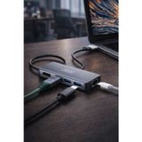 HUB013 Şarj Adaptörü Usb C Hub 6 In 1 Type C-HDMI 4K 2 Usb 3.0 Bağlantı Noktası 100W Pd Dönüştürücü