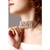 HUBANN Olimpiyat Choker Kolye, Halka Model Taşlı Choker, Su Yolu Choker Kolye, Gerdanlık, Boyunluk Gümüş Ka