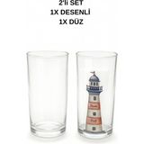 Hubby Chef Marin Kırılmaz Fener Tasarımlı Rakı Bardağı 2'li Set - Tekne ve Havuz Tipi Denizci Kadehi - Şeffaf