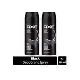 Hubrendy Tedarik 2 Adet Axe Erkek Deodorant & Bodyspray Black 48 Saat Etkileyici Koku Vücut Spreyi 150 Ml