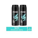 Hubrendy Tedarik 2 Adet Axe Erkek Sprey Deodorant Apollo 48 Saat Etkileyici Koku Vücut Spreyi 150 Ml