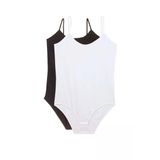 Hubrendy Tedarik 2 Adet İp Askılı Kadın Çıtçıtlı Body Siyah Ve Beyaz