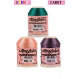 Hubrendy Tedarik 3 Adet Altınbaşak Oya Ve Dantel İpi 20 Gr - Royaleks - No: 415 - 970 - 745
