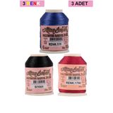 Hubrendy Tedarik 3 Adet Altınbaşak Oya Ve Dantel İpi 20 Gr - Royaleks - No: Siyah - 1790 - 559
