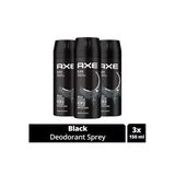 Hubrendy Tedarik 3 Adet Axe Erkek Deodorant & Bodyspray Black 48 Saat Etkileyici Koku Vücut Spreyi 150 Ml