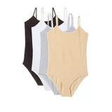 Hubrendy Tedarik 4 Adet İp Askılı Kadın Çıtçıtlı Body Siyah Beyaz Gri Ten