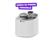Hubspet Kedi Su Pınarı | Şarjlı 5200 mAh, 2.5L, Kablosuz, Hareket Sensörü Modu, Çelik Kase, Kedi Köpek Su Sebili