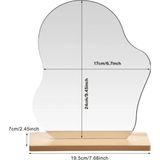 Hubstein 23 cm x 19 cm Düzensiz Estetik Makyaj Aynası Çerçevesiz, Dekoratif Masa Üstü Ayna Yatak Odası