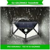 Hubstein Hareket Sensörlü Solar Güneş Enerjili Bahçe Lambası Dış Mekan Aydınlatma Aplik Kamp 100 LED - Beyaz
