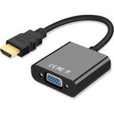 Hubstein HDMI To VGA Kablo Çevirici Dönüştürücü Görüntü Aktarıcı - Siyah
