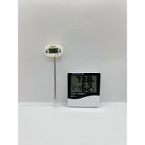 Hubstein Htc Derece Termometre Isı Nem Saat Alarm Mini Dijital Termometre Nem Ölçer Oda Sıcaklığı Iç Mekan ve Oynar Başlıklı Dijital Mutfak Yemek Termometresi Paslanmaz Çelik Sıcaklık Ölçer